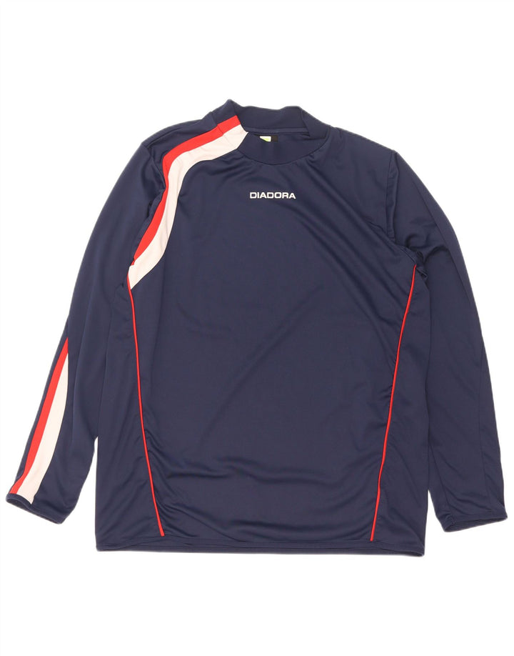 Diadora Masculino Top Manga Longa XL Azul Marinho Colourblock Poliéster