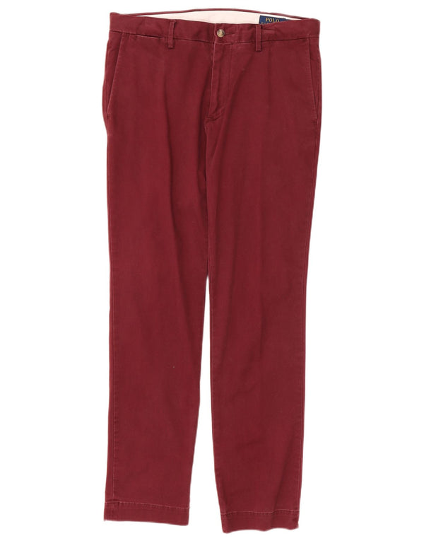 Calça Chino Masculina Slim Fit Polo Ralph Lauren W32 L32 Algodão Borgonha