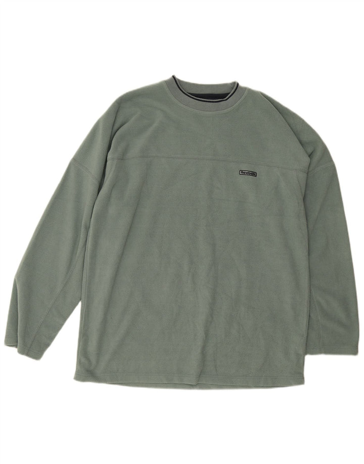 Reebok Mens Fleece Jumper UK 40 Poliéster Verde Médio