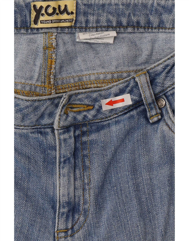 Jeans vintage feminino bootcut W32 L28 algodão azul