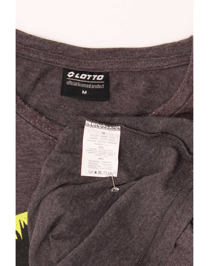 Camiseta masculina gráfica Lotto Top algodão cinza médio