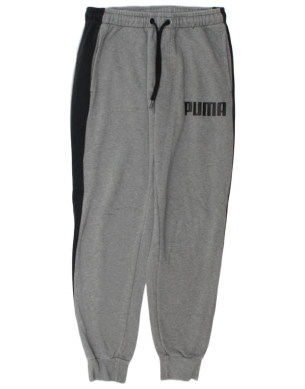Calça esportiva masculina Puma Graphic Joggers cinza médio colorblock