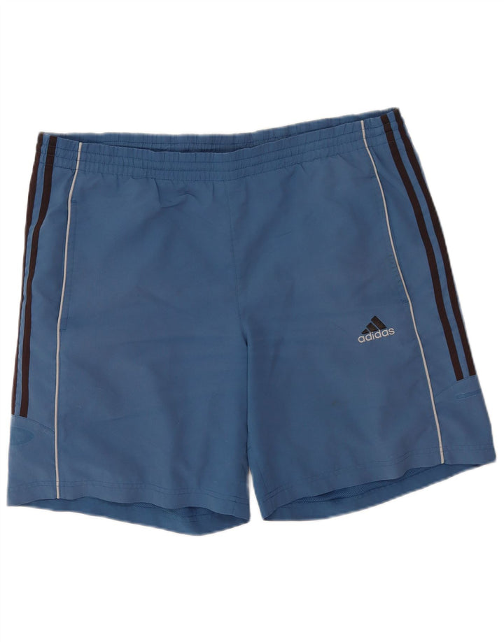 Shorts esportivos masculinos Adidas grande poliéster azul