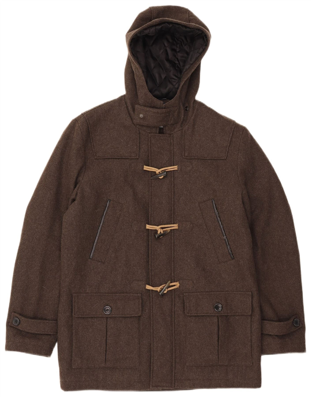 Casaco masculino com capuz Nautica UK 38 lã marrom médio