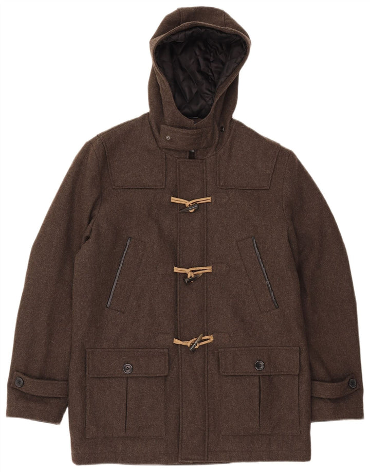 Casaco masculino com capuz Nautica UK 38 lã marrom médio