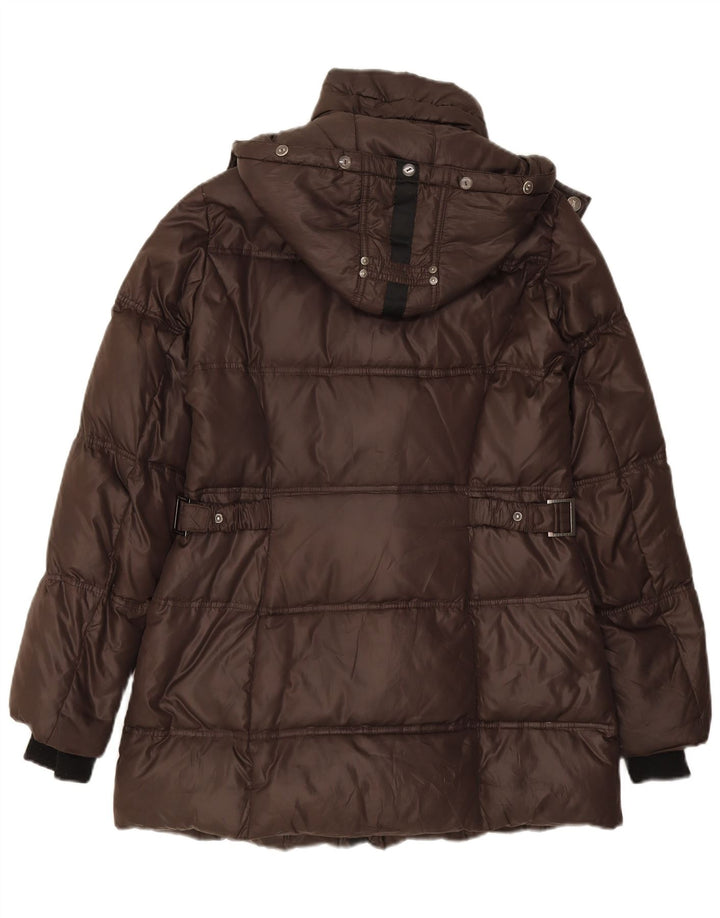 Casaco feminino acolchoado com capuz FRIEDA & FREDDIES Reino Unido 16 grande marrom