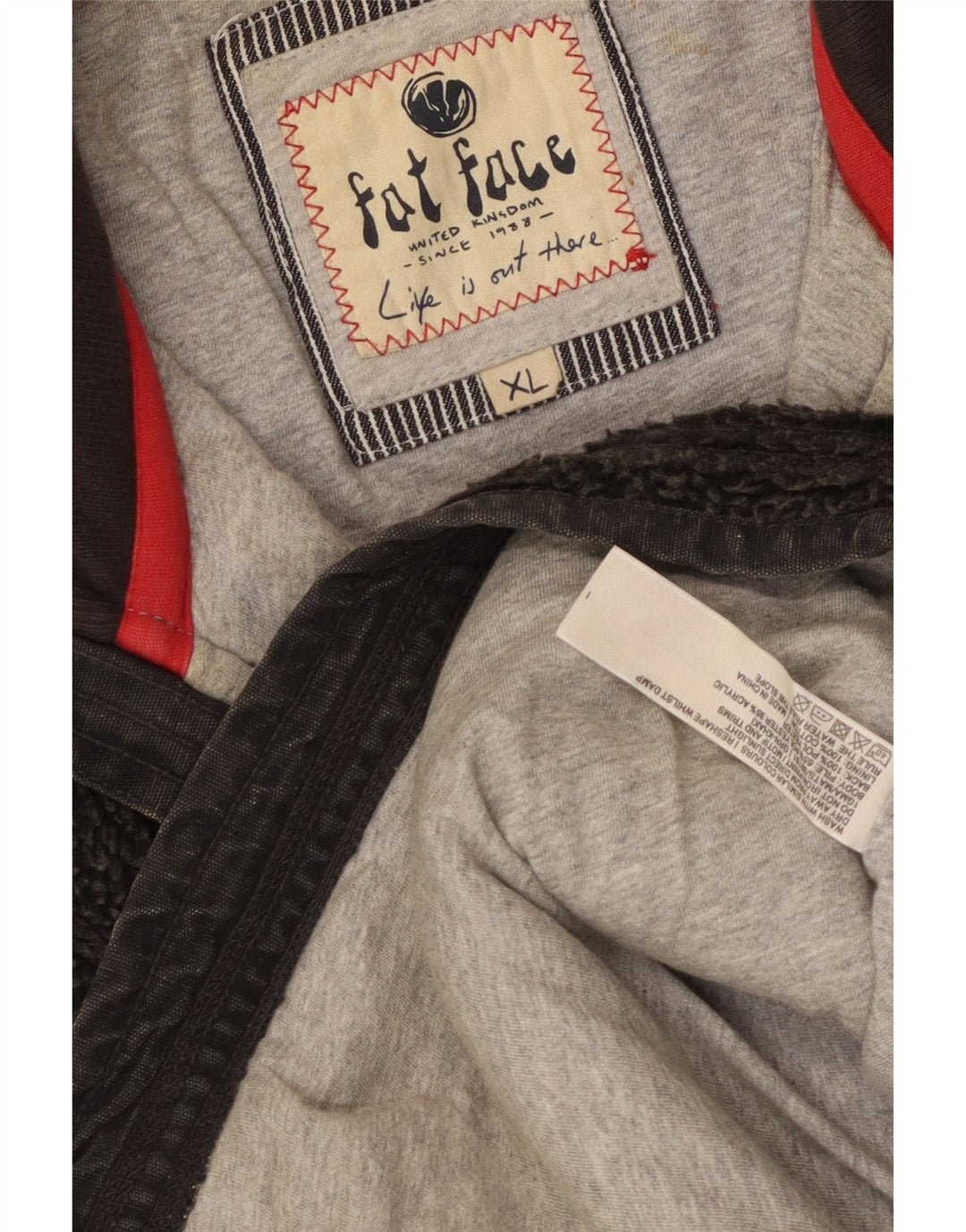 Jaqueta de lã masculina Fat Face UK 42 XL poliéster preto