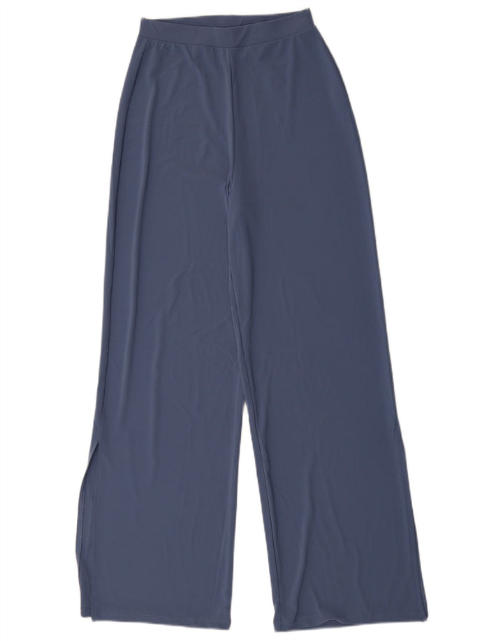 Calça de treino feminina Zara cintura alta UK 8 poliéster azul pequeno