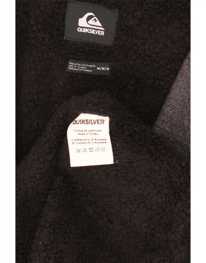 Suéter masculino com capuz e zíper Quiksilver algodão cinza médio