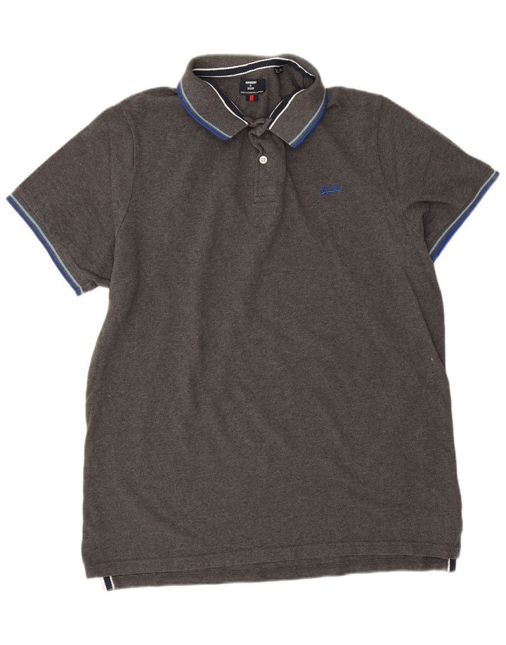 Camisa polo masculina Superdry 2XL algodão cinza
