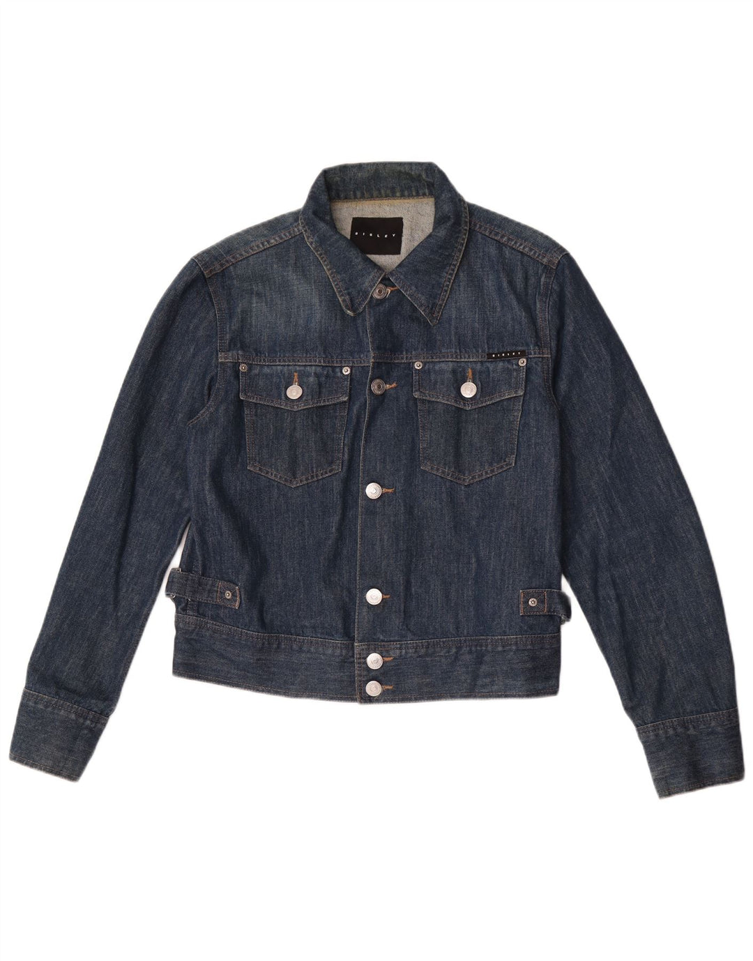 Jaqueta jeans masculina Sisley UK 38 algodão azul médio
