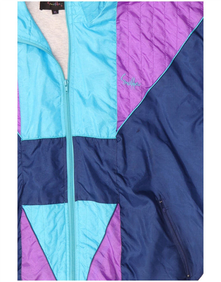 Jaqueta de treino masculina VINTAGE XL azul Colourblock Nylon