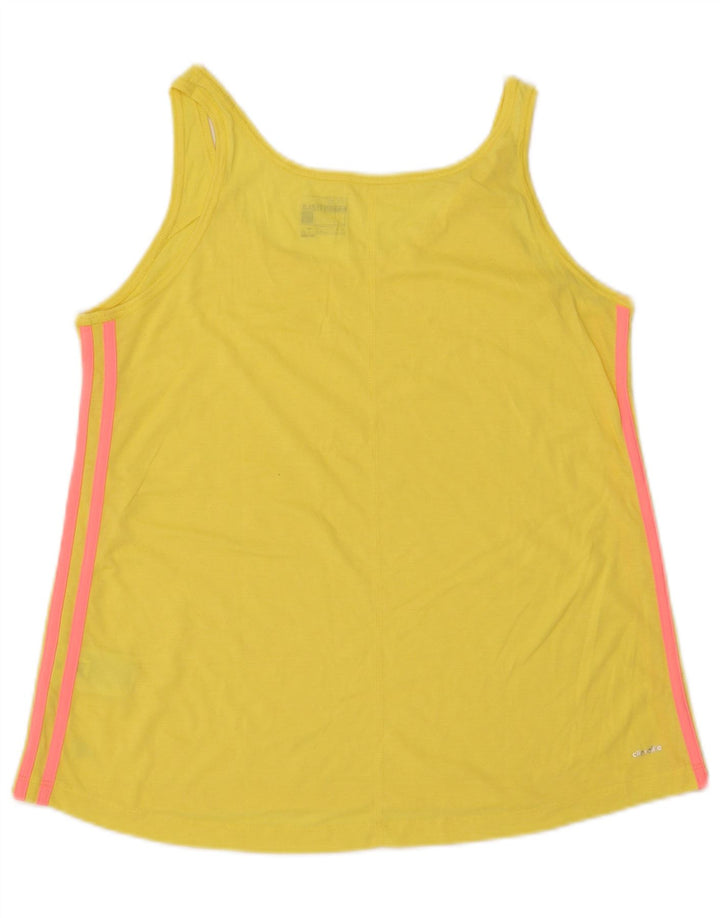 ADIDAS Womens Climalite Vest Top UK 16/18 Grande Amarelo Poliéster