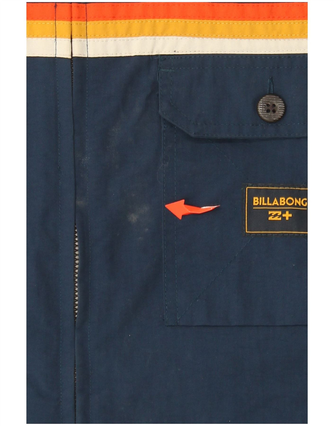 Jaqueta utilitária masculina BILLABONG UK 40 grande poliamida listrada azul marinho