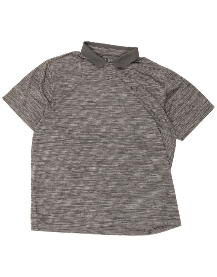 Camisa polo masculina Under Armour 2XL listrada cinza