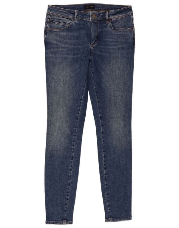 Jeans skinny de cintura média Massimo Dutti feminino W30 L30 azul