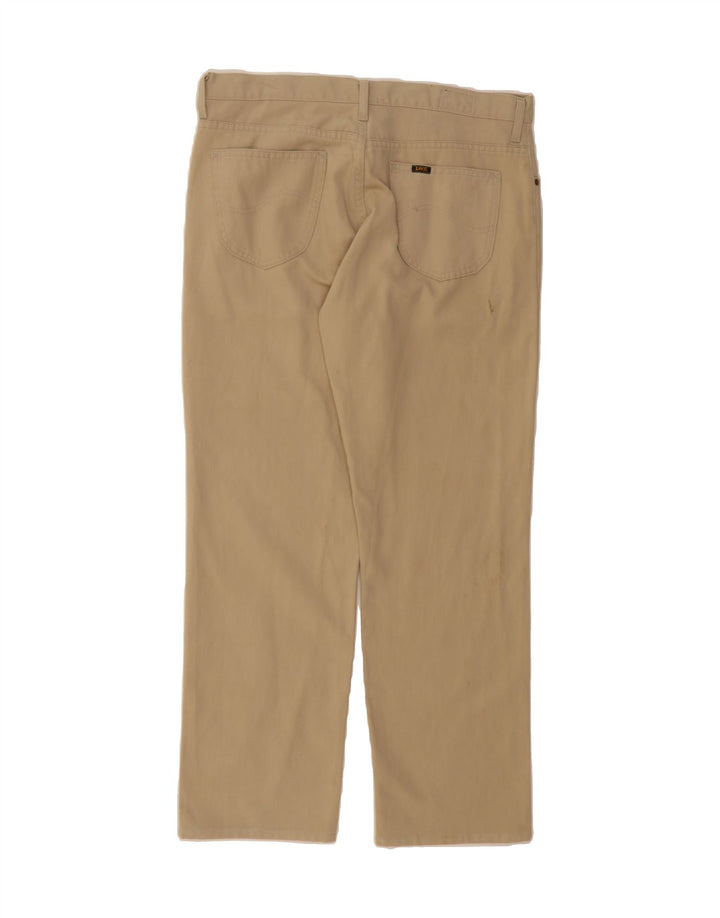 LEE Mens Straight Casual Trousers W36 L32 Beige Cotton Vintage Lee and Second-Hand Lee from Messina Hembry 