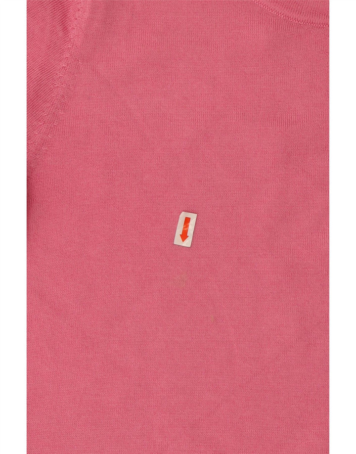 Suéter feminino HOBBS com gola redonda Reino Unido 12 lã rosa médio