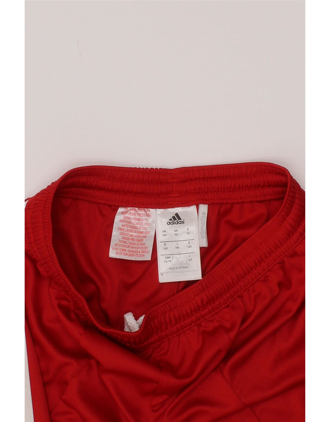 Shorts esportivos Adidas Boys Climalite 9-10 anos médio vermelho colorblock