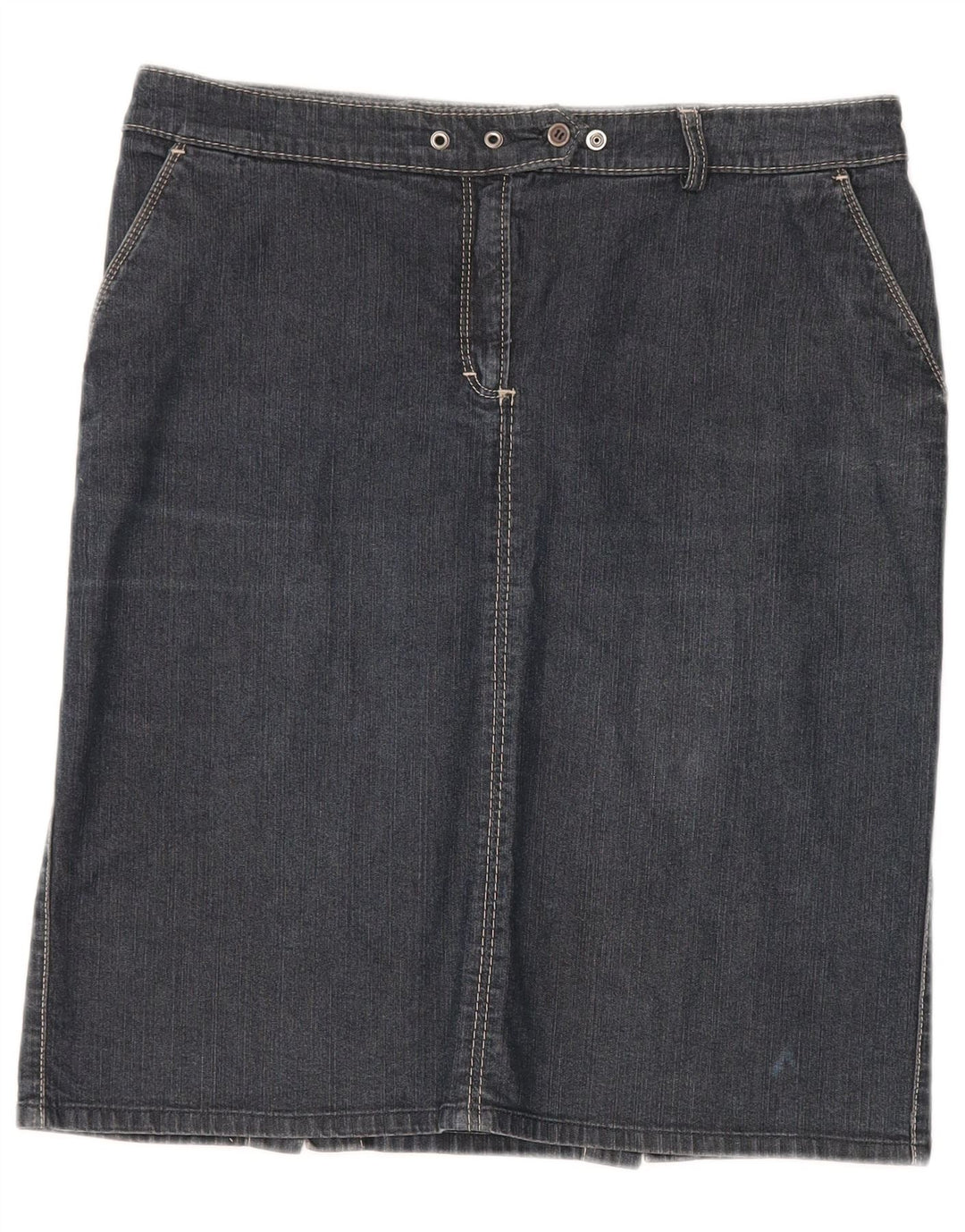 Saia jeans feminina TRUSSARDI IT 46 grande W32 algodão azul marinho