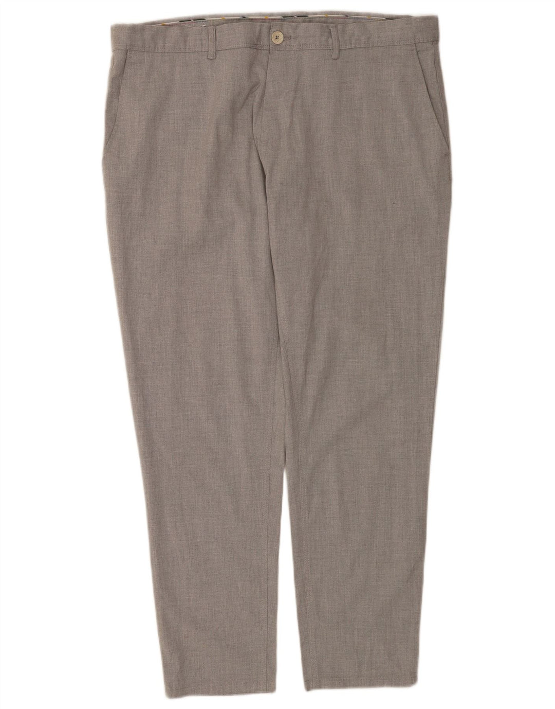 Zara Mens Slim Chino Calças EU 48 XL W38 L29 Cinza Poliéster
