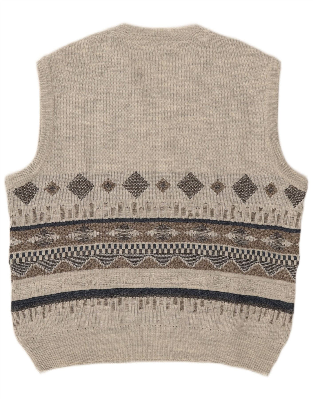 C&A Mens Canda Vest Regata Grande Acrílico Geométrico Cinza