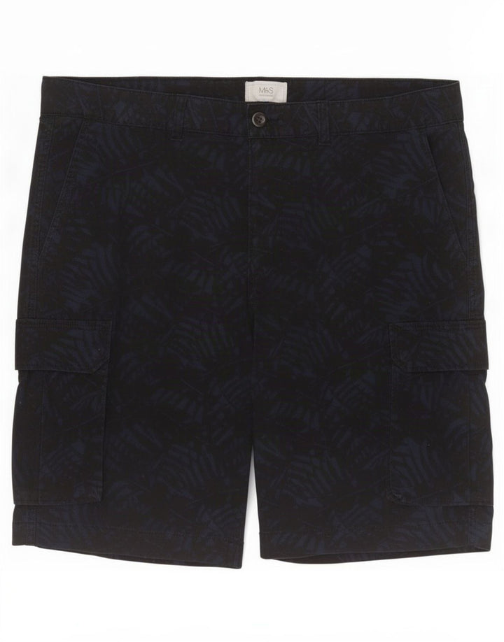 Shorts cargo masculino Marks & Spencer W38 XL azul marinho algodão floral