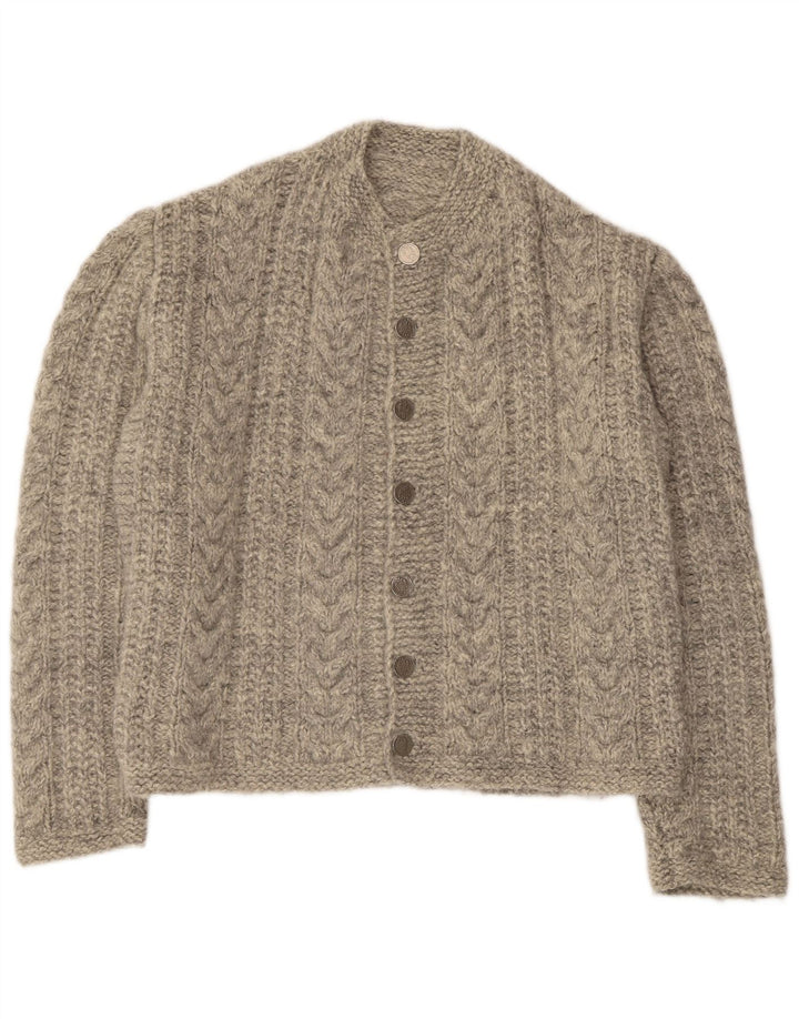 Suéter Cardigan Masculino Vintage Grande Cinza