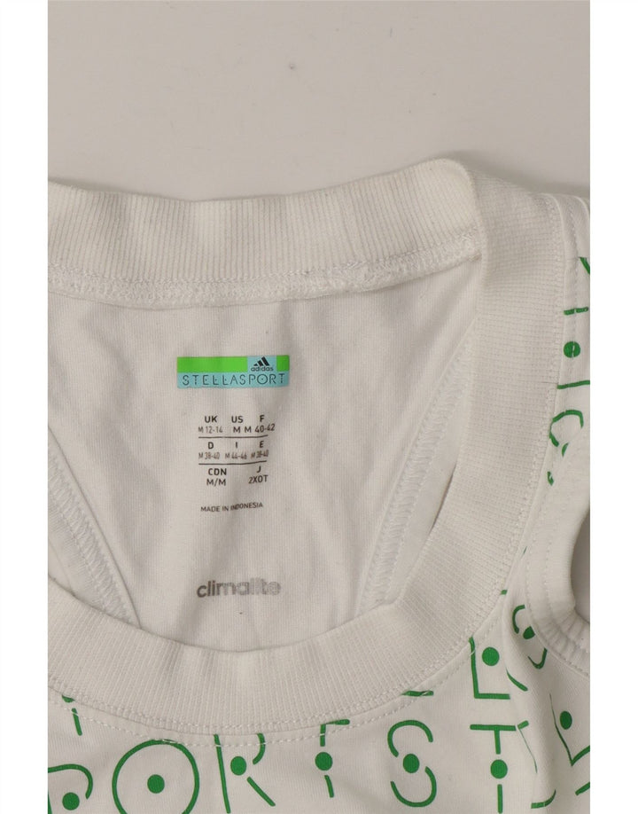 Adidas Womens Stella Graphic Vest Top Reino Unido 12/14 Médio Branco