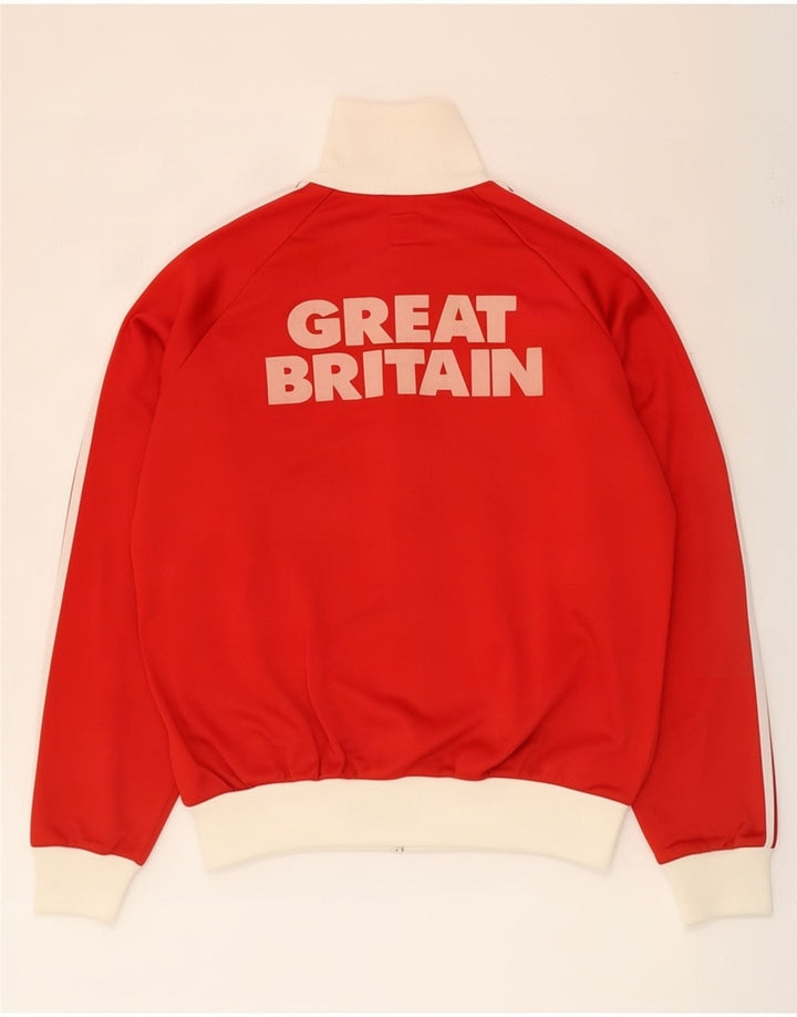 Adidas Mens Great Britain Tracksuit Top Jaqueta Grande Bloco Colorido Vermelho