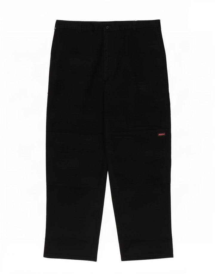 Calças Chino retas masculinas Dickies W42 L32 poliéster preto