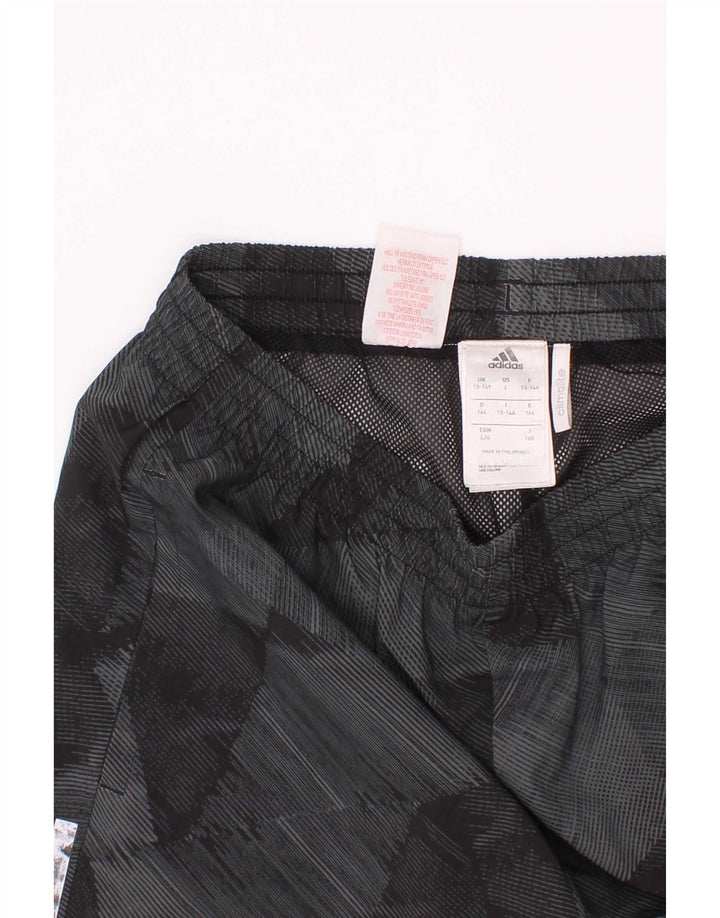 Shorts esportivos Adidas Boys Climalite 13-14 anos cinza geométrico poliéster