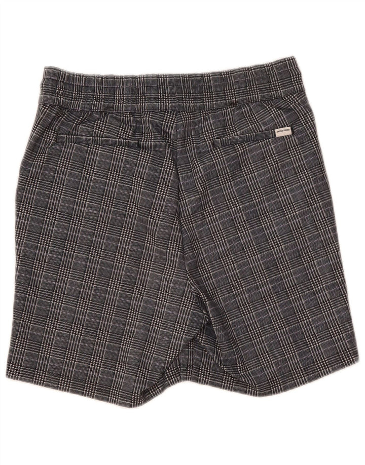 Shorts Chino Masculino Jack & Jones Pequeno W29 Poliéster Xadrez Cinza