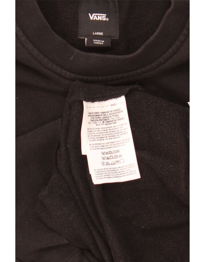 Vans feminino gráfico moletom jumper UK 16 grande algodão preto