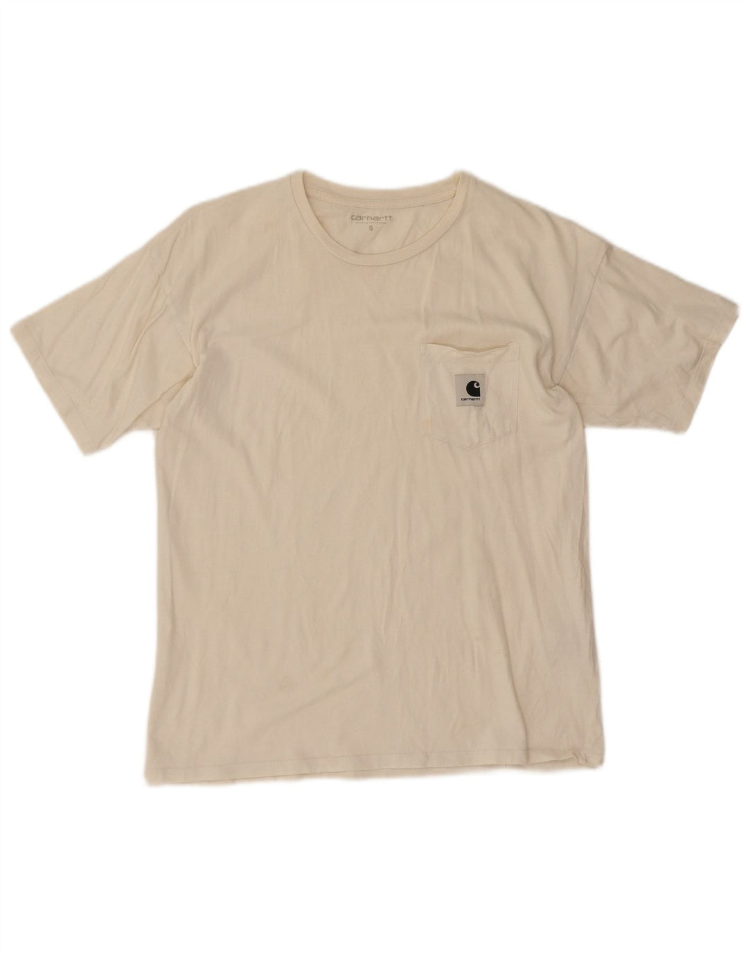 Camiseta masculina Carhartt pequena de algodão branco