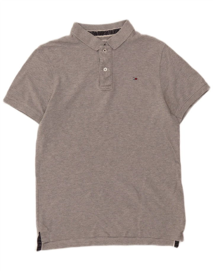 TOMMY HILFIGER Mens Polo Shirt Medium Grey Cotton