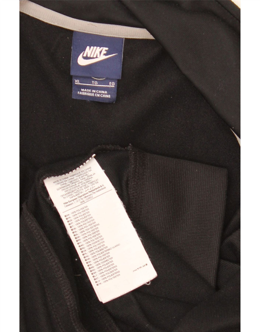 Nike Mens Tracksuit Top Jacket XL Preto Colorblock Poliéster