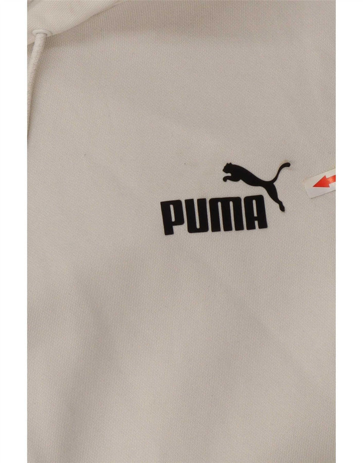 Puma masculino gráfico moletom com capuz médio branco colorblock algodão