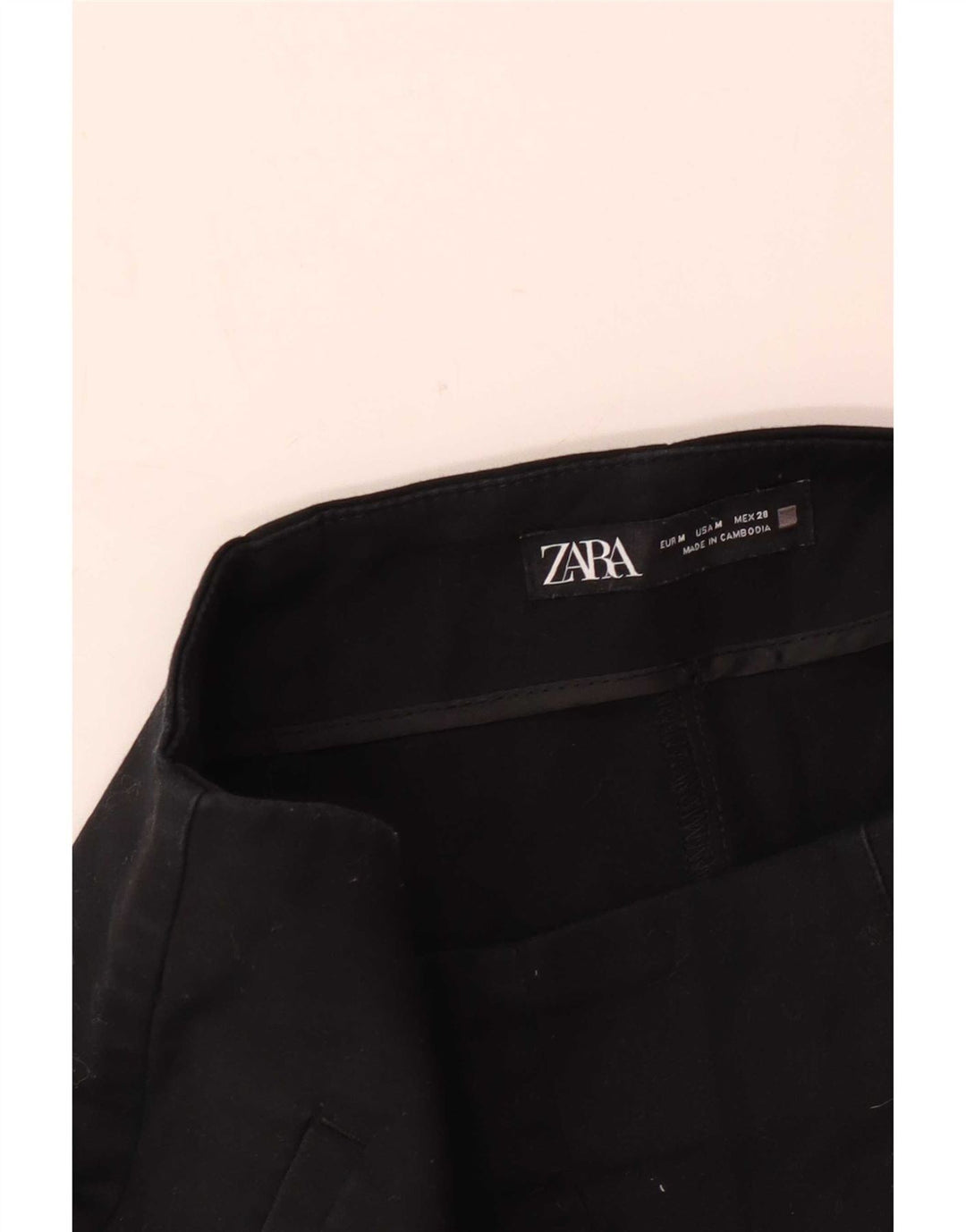 Zara Calça feminina cintura alta média W28 preta