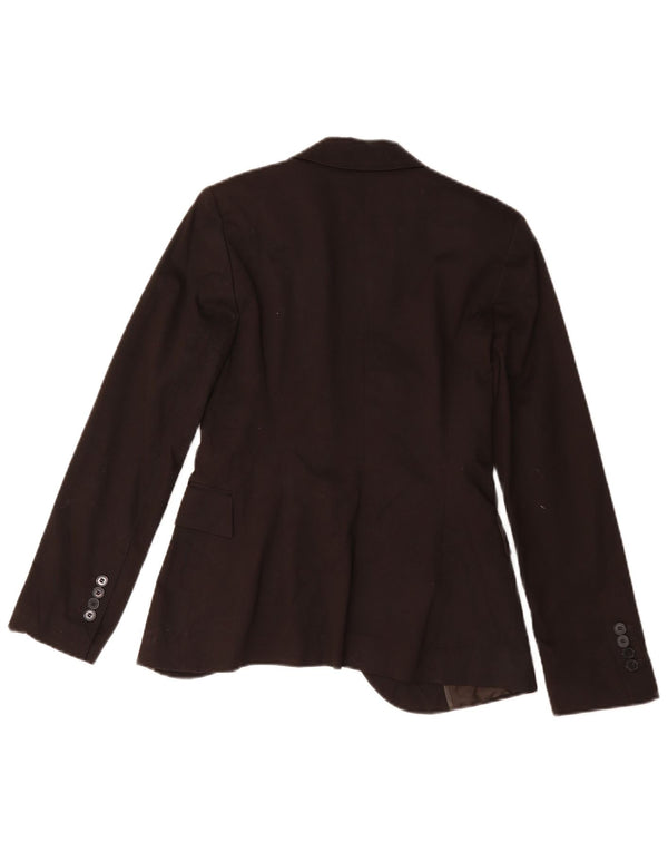 Jaqueta blazer feminina Zara com 1 botão Reino Unido 10 pequeno algodão marrom