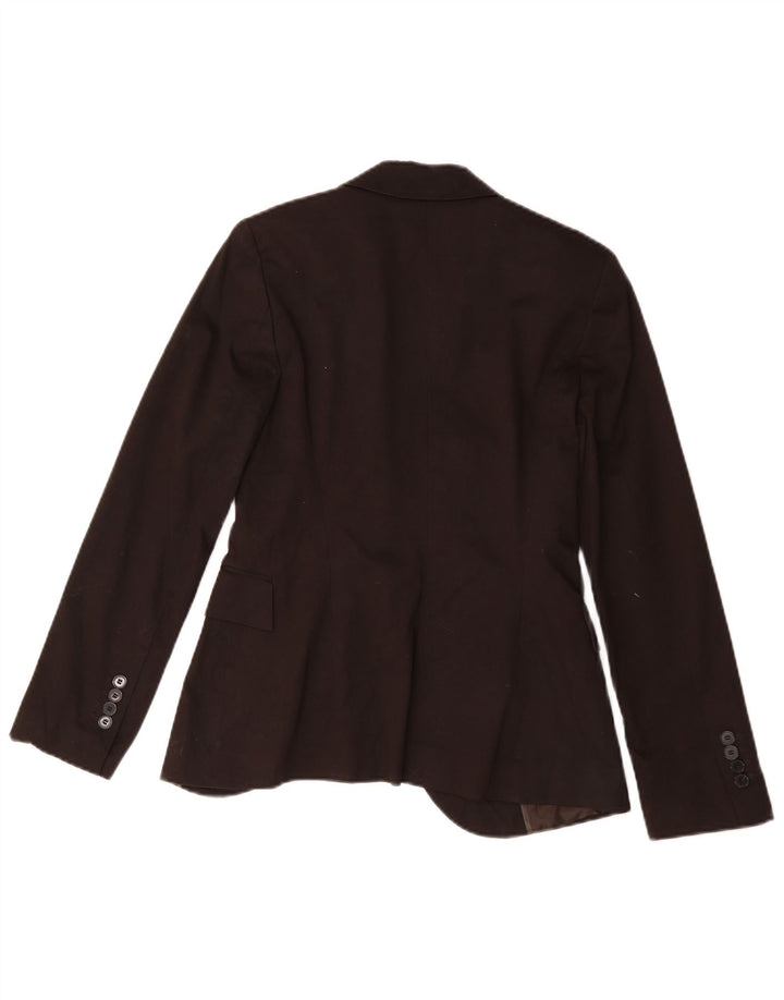 Jaqueta blazer feminina Zara com 1 botão Reino Unido 10 pequeno algodão marrom