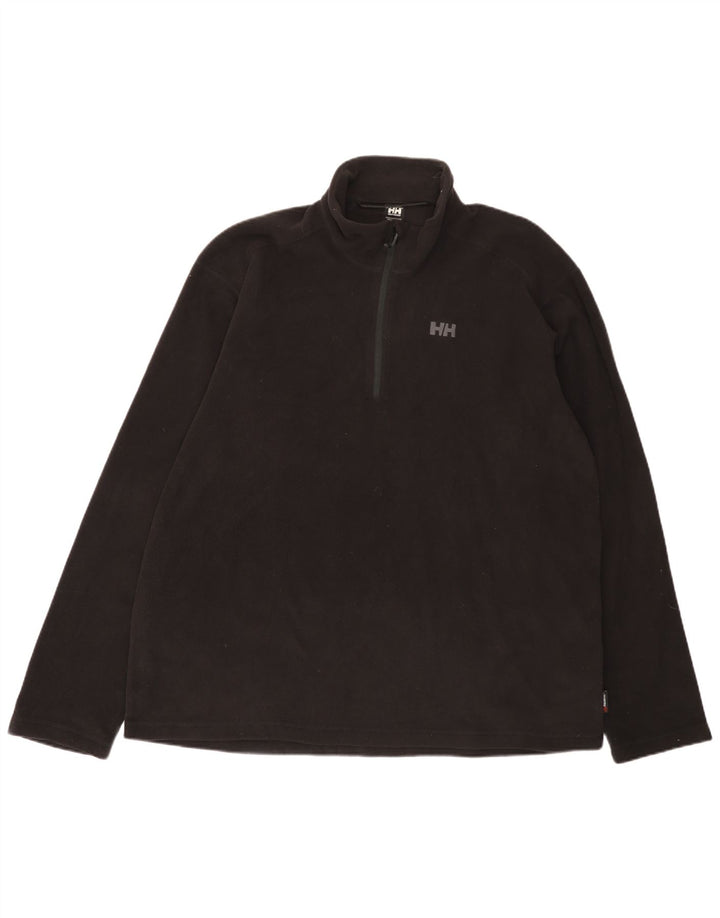 Suéter de lã masculino Helly Hansen com zíper e gola 3XL poliéster preto