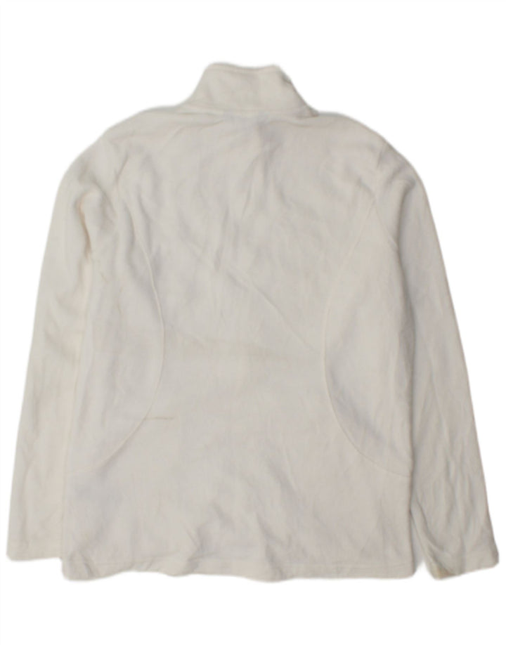 Jaqueta de lã feminina Marks & Spencer Reino Unido 14 grande poliéster branco