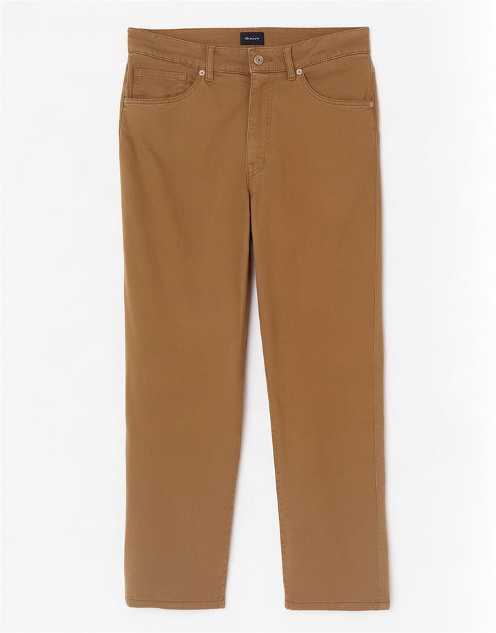 Calça masculina casual regular Gant W34 L32 algodão bege