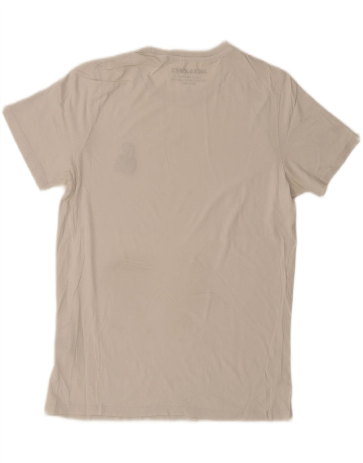 Camiseta gráfica masculina Jack & Jones grande algodão branco