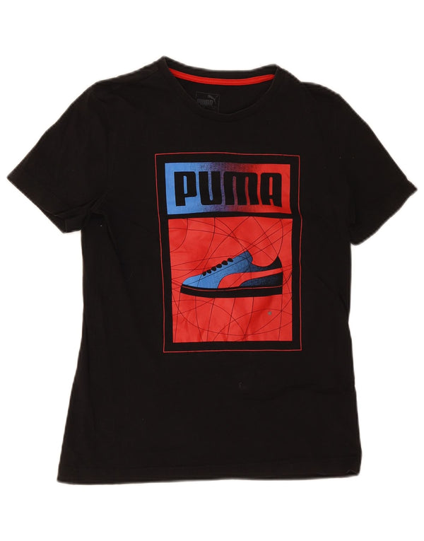 Camiseta Puma Boys Graphic Top 13-14 Anos XL Preto Algodão