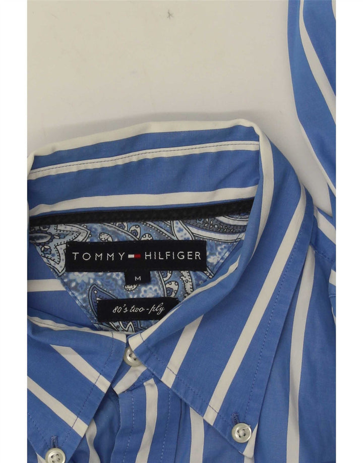 Camisa masculina Tommy Hilfiger listrada azul média