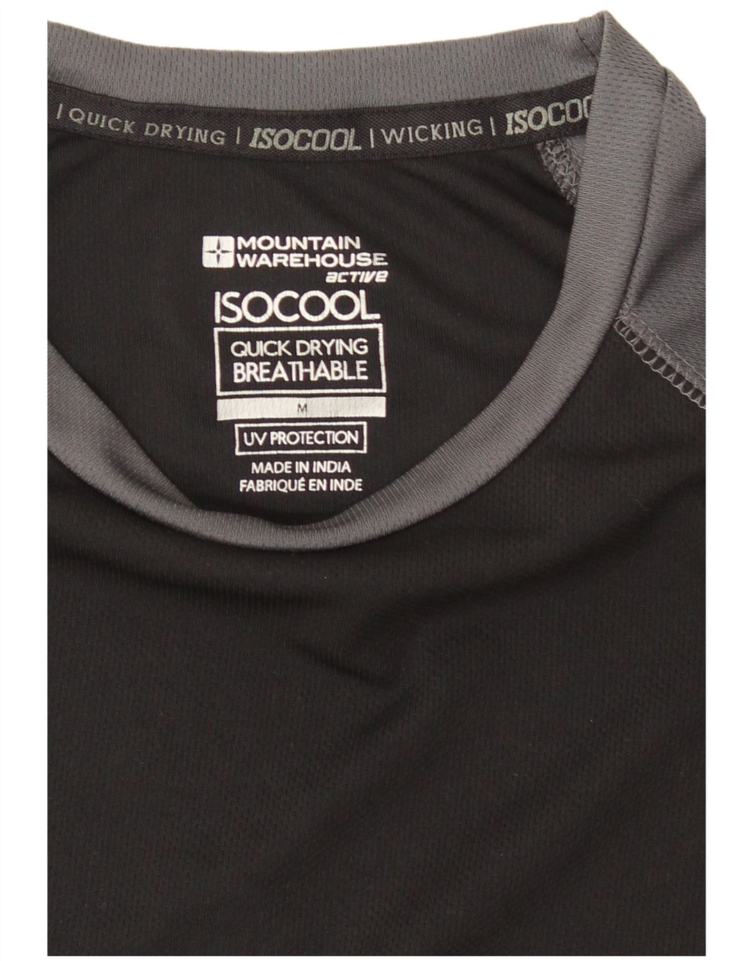 Camiseta masculina Mountain Warehouse Top médio preto colorblock