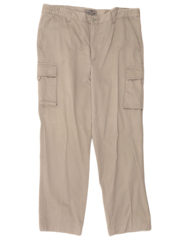 Calça cargo feminina vintage reta IT 52 XL W40 L28 algodão cinza