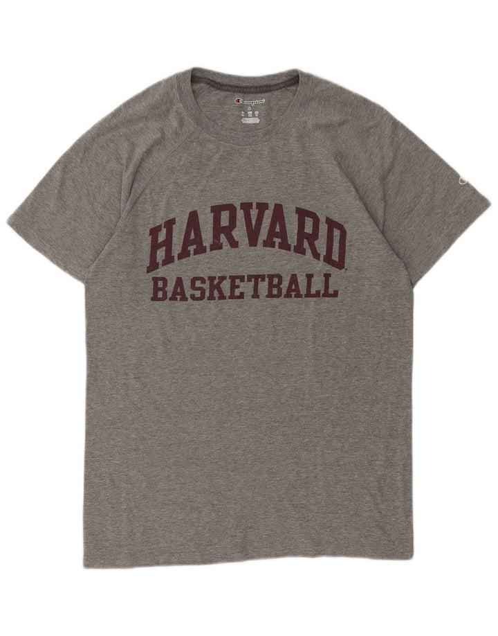 Camiseta masculina CHAMPION Harvard Graphic Top cinza médio manchado